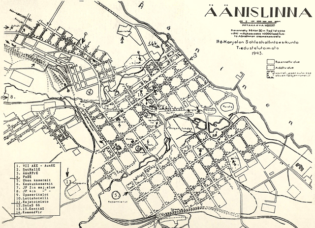 The map of Äänislinna