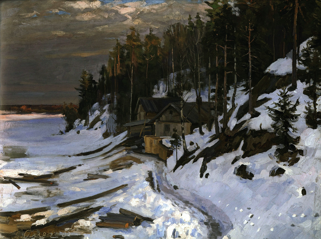 1907. Winter landscape on the Pusunsaari