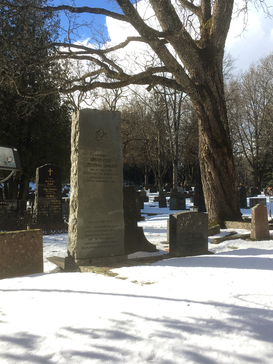 March 15, 2023. Espoo. Tombstone of Gustaf Adolf Sandström