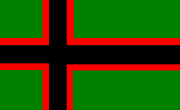 Karelian black-red-green Scandinavian cross