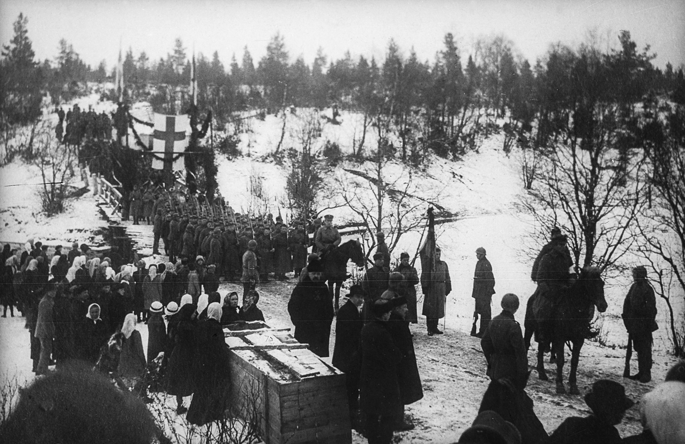 December 5, 1920. North Ingrian Regiment marching across the Finnish border