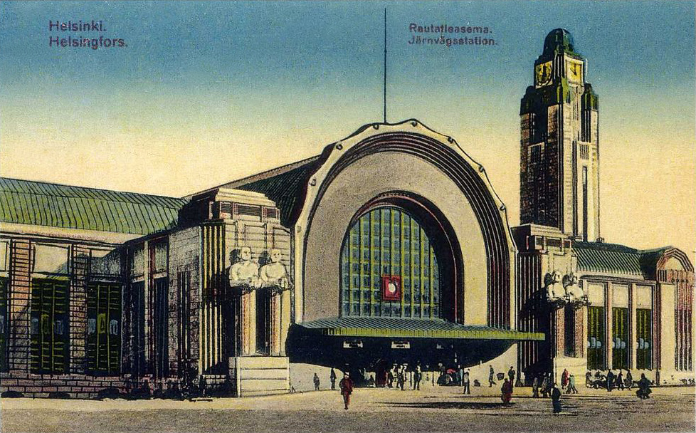 1919 год. Железнодорожный вокзал в Хельсинки