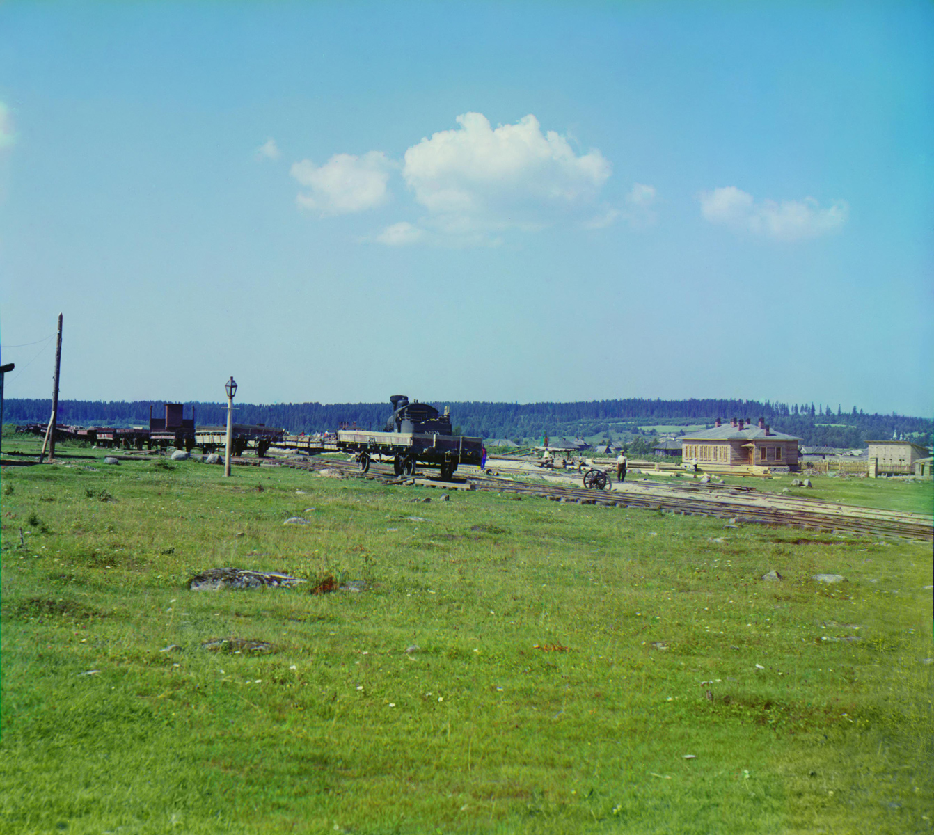 1916. General view of the Golikovka halt on the Olenets railroad