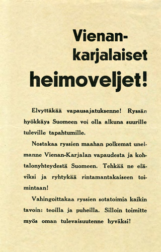 Finnish propaganda leaflet