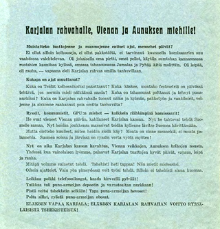 Finnish propaganda leaflet