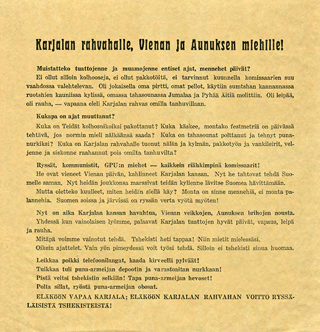 Finnish propaganda leaflet