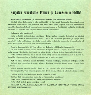 Finnish propaganda leaflet