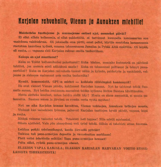 Finnish propaganda leaflet