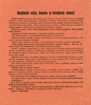 Finnish propaganda leaflet