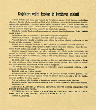 Finnish propaganda leaflet