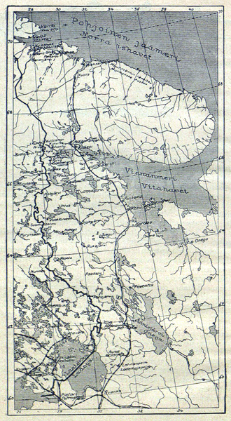 1927. Map of Olonets Karelia, White Sea Karelia and Murman