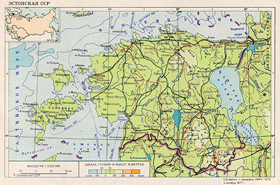 1977 год. Карта Эстонской ССР