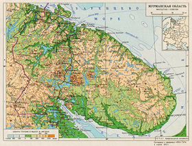 1973 год. Карта Мурманской области