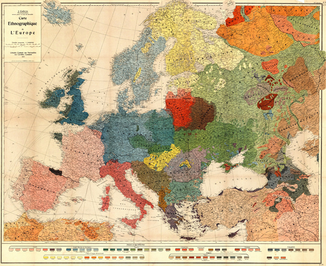 1918. Этнографическая карта Европы