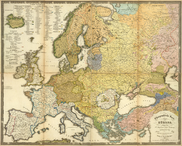 1847. Ethnographic map of Europe