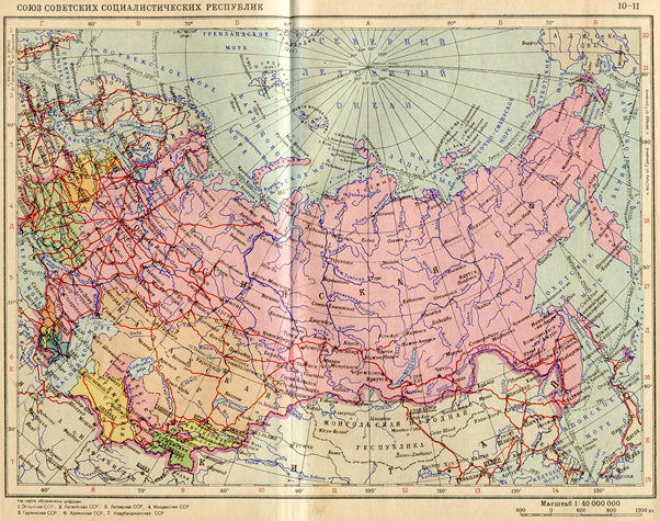 1956. The map of USSR