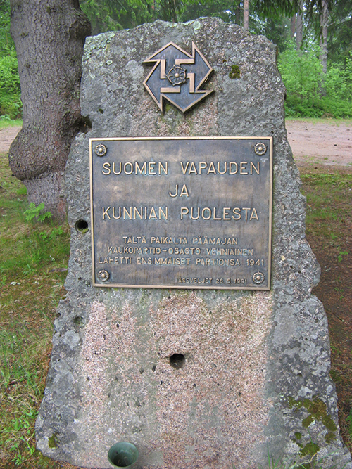 10. kesäkuuta 2008. Kaukopartio-osasto Vehniäisen muistomerkki