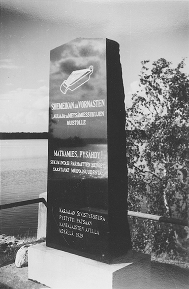 1930's. Tolvajärvi. Memorial to the Rune Singers