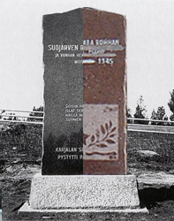 Sheme of conversion of the Finnish Memorial to the Rune Singers from Suojärvi to the Soviet monument