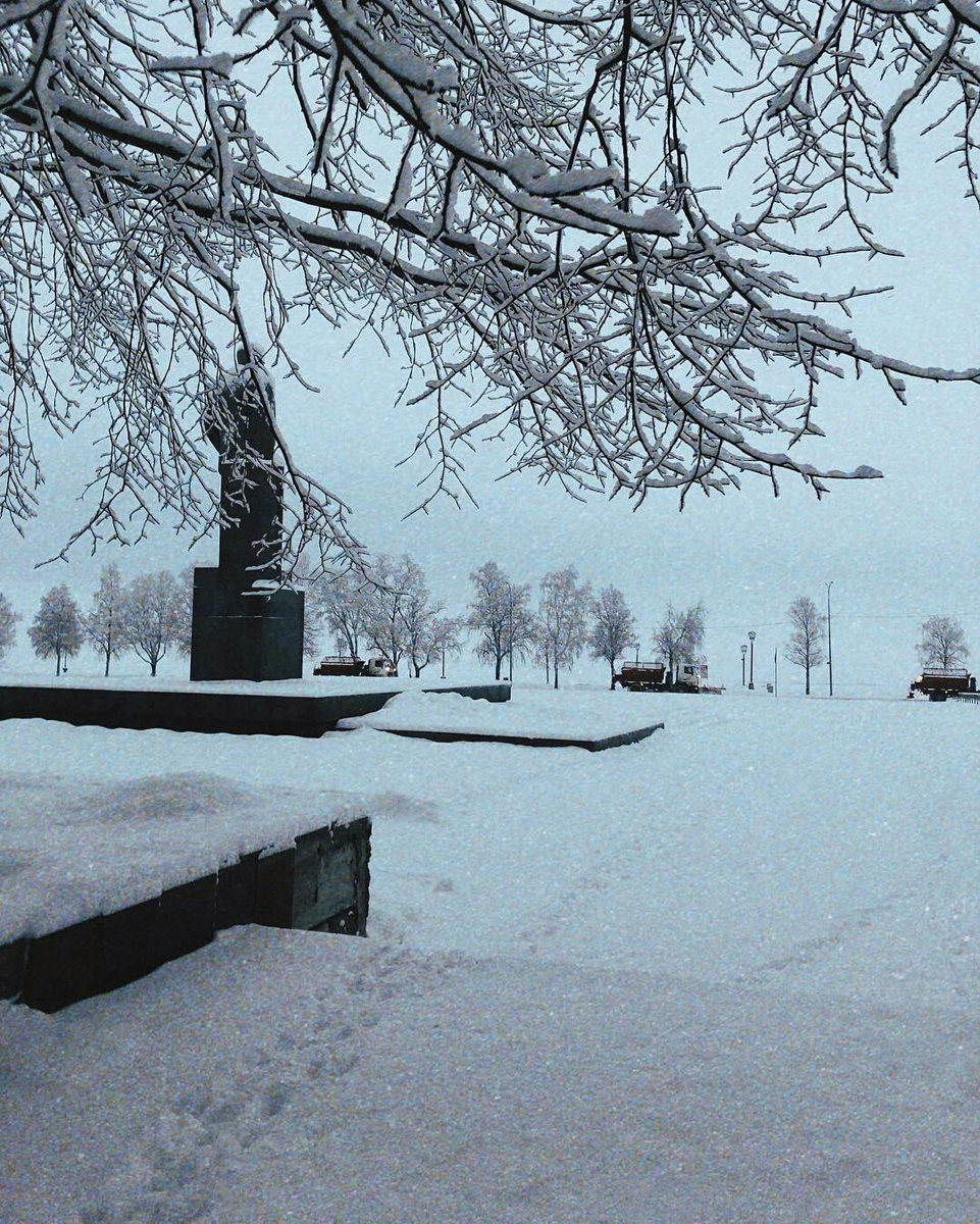 Февраль 2019 года. Памятник Куусинену в Петрозаводске