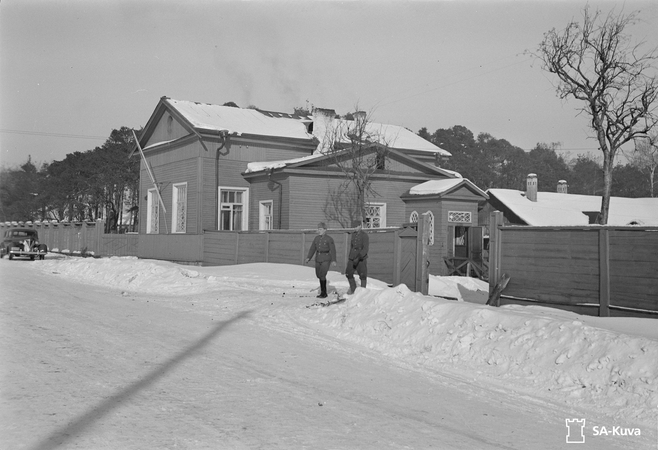 March 1, 1942. Äänislinna (former Petrosavodsk). Aunuksenkatu Street (former Gertsen Street). Lutheran Church