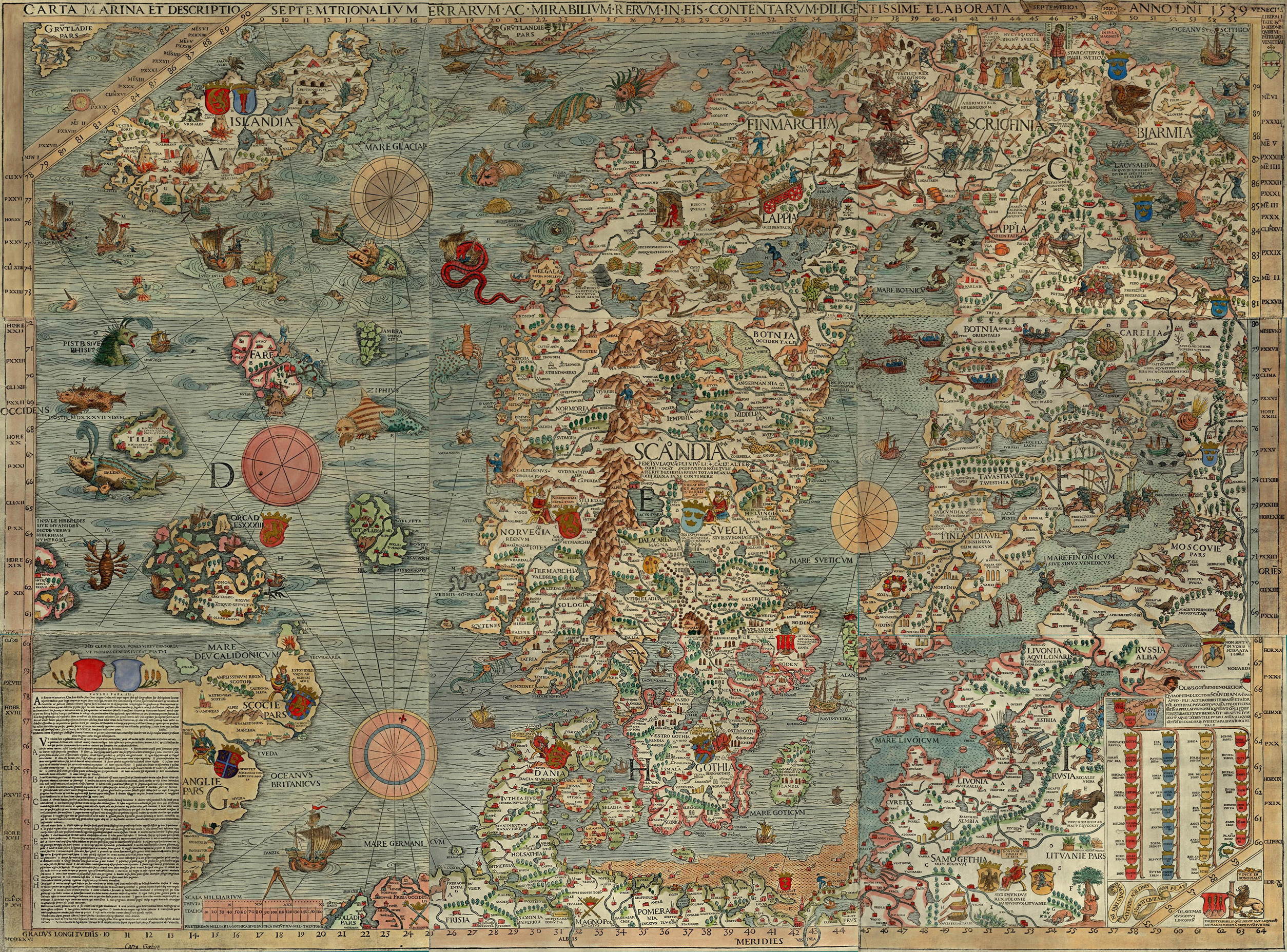 1539. Carta Marina et Descriptio Septentrionalivm
