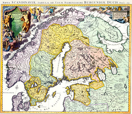 1695. Nova Scandinavia tabula ad Usum Serenissimi Burgundia