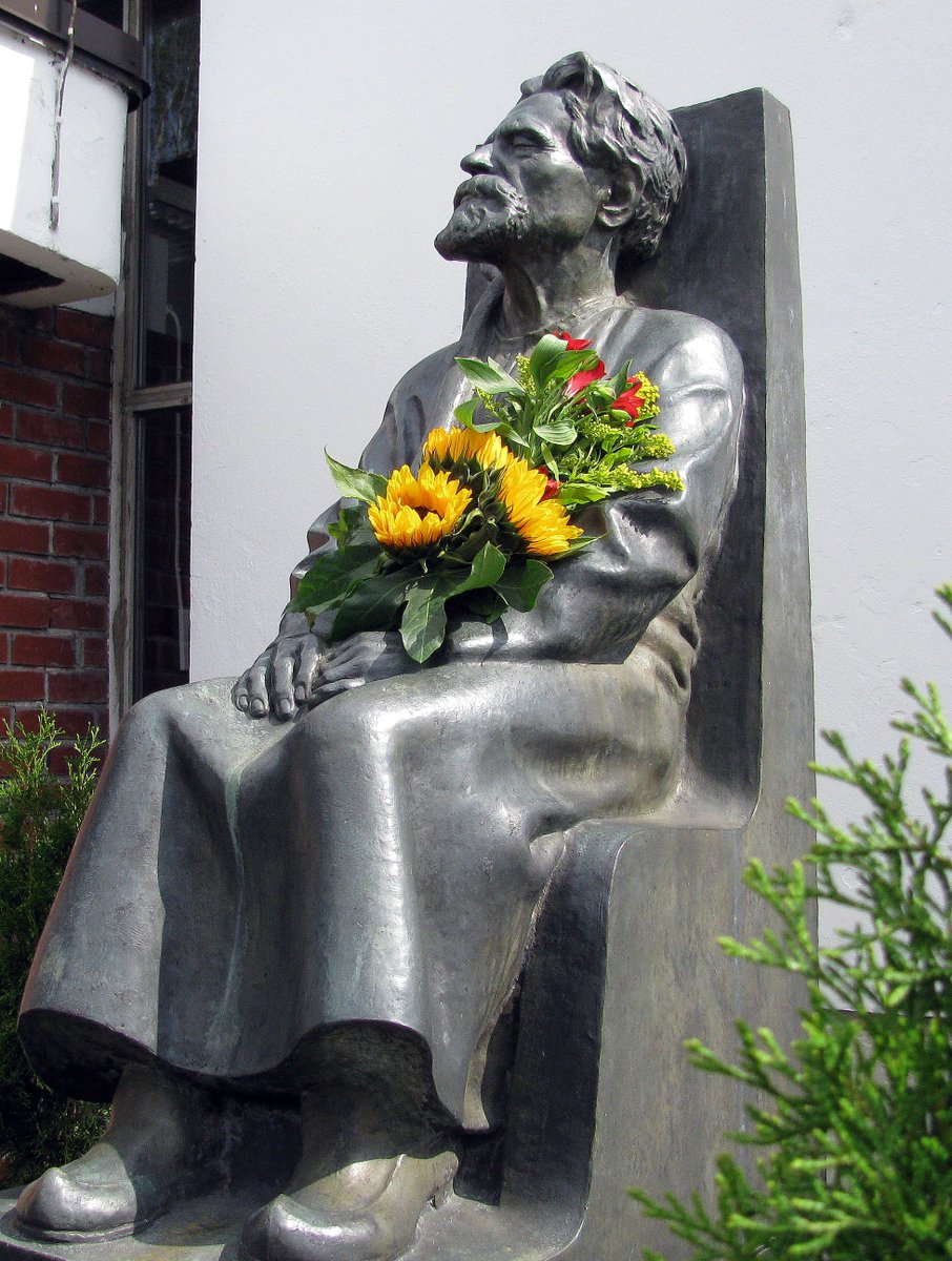 June 7, 2016. The monument of Rune Singer Miihkali Arhippainen