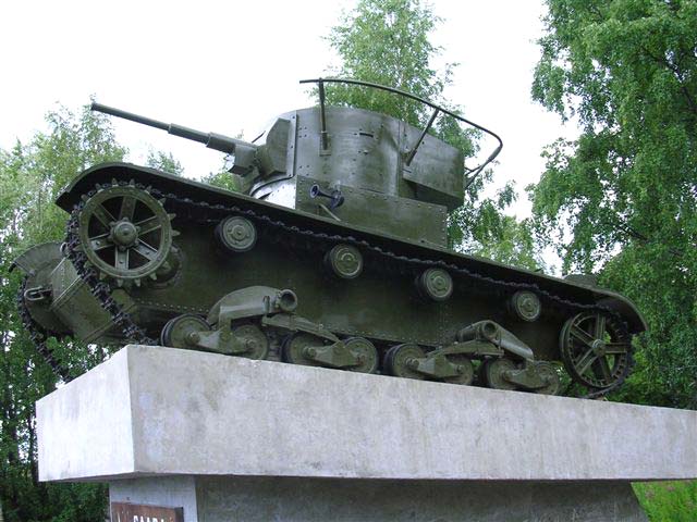 July 26, 2006. Pitkäranta. Replica of tank T-26