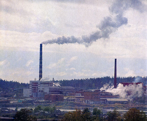 1970's. Pitkäranta. Cellulose plant