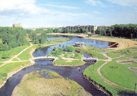 1988. Petrozavodsk. Recreation zone in the Lososinka River water-meadows