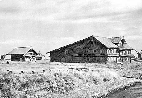 1967 год. Кижи. Дом Ошевнева, амбар из деревни Коккойла