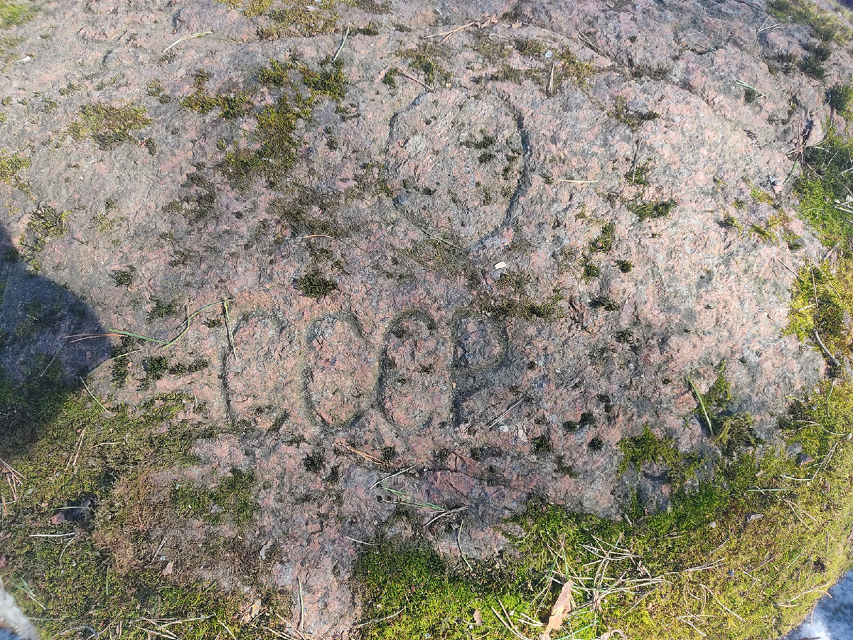 April 15, 2021. The boundary stone near Manssila