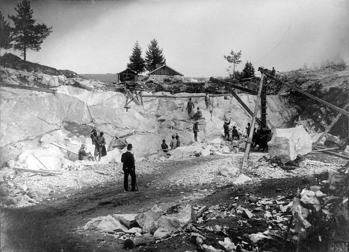 1901. Ruskeala. Limestone quarry