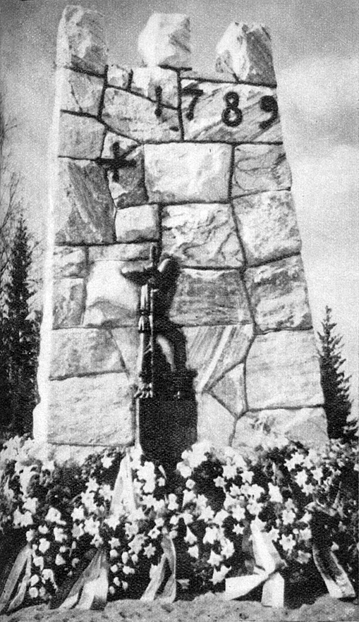 May 18, 1939. Memorial to the Battle of Ruskeala in 1789