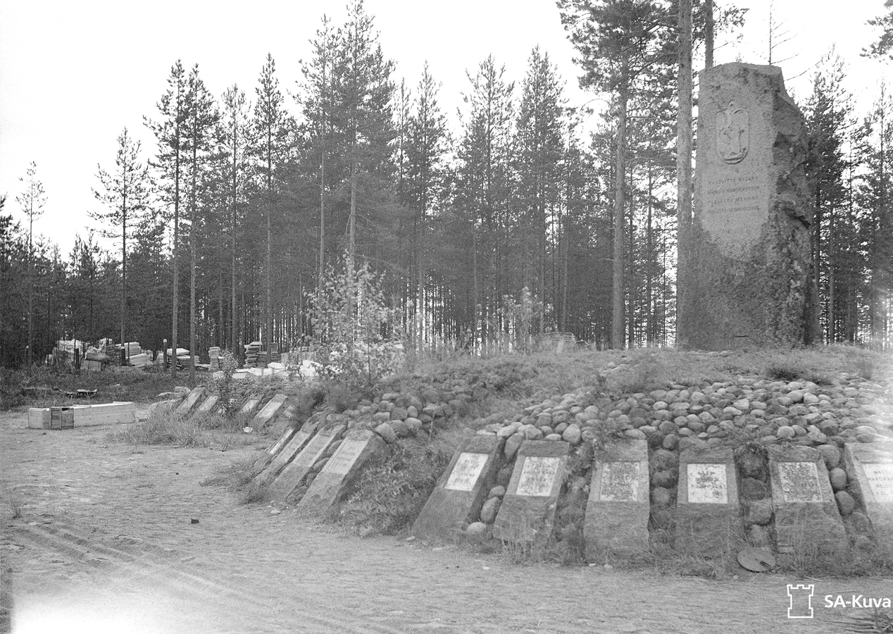 August 15, 1941. Tulema. Monument to the Fallen in Olonets expedition