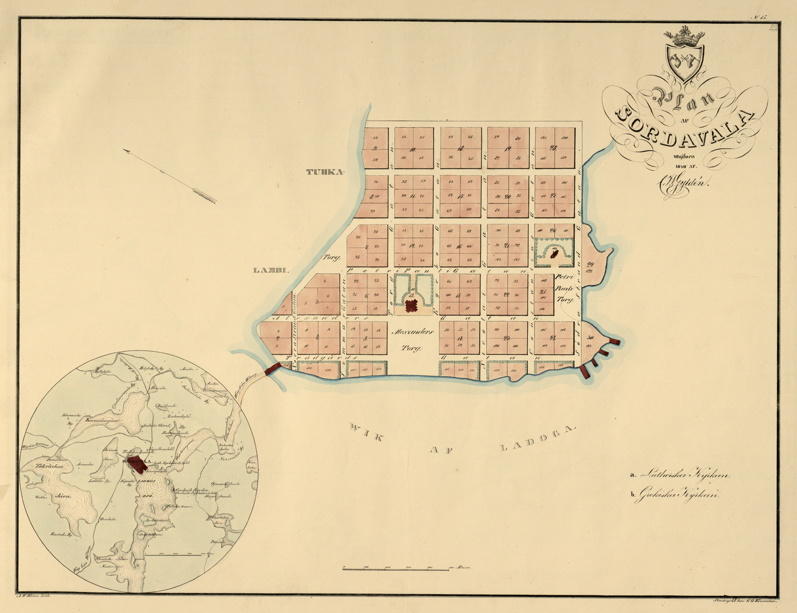 1843 год. Карта Сортавала