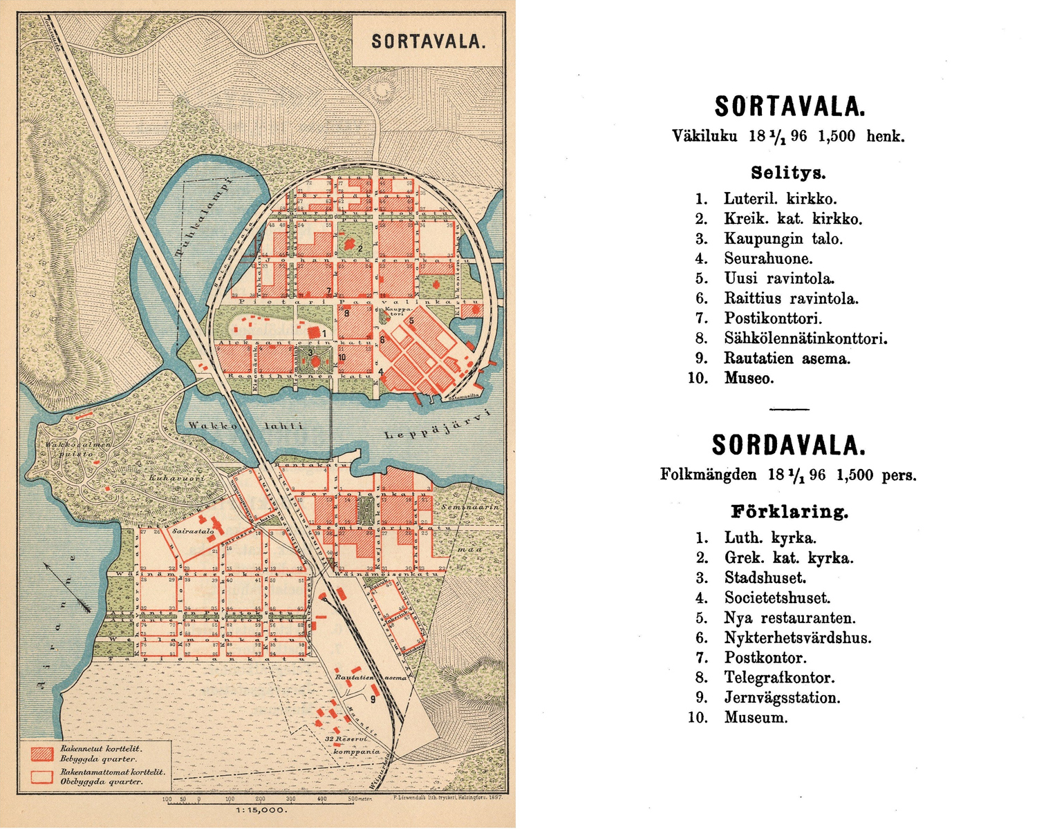 1897. Sortavala. Map, 1897