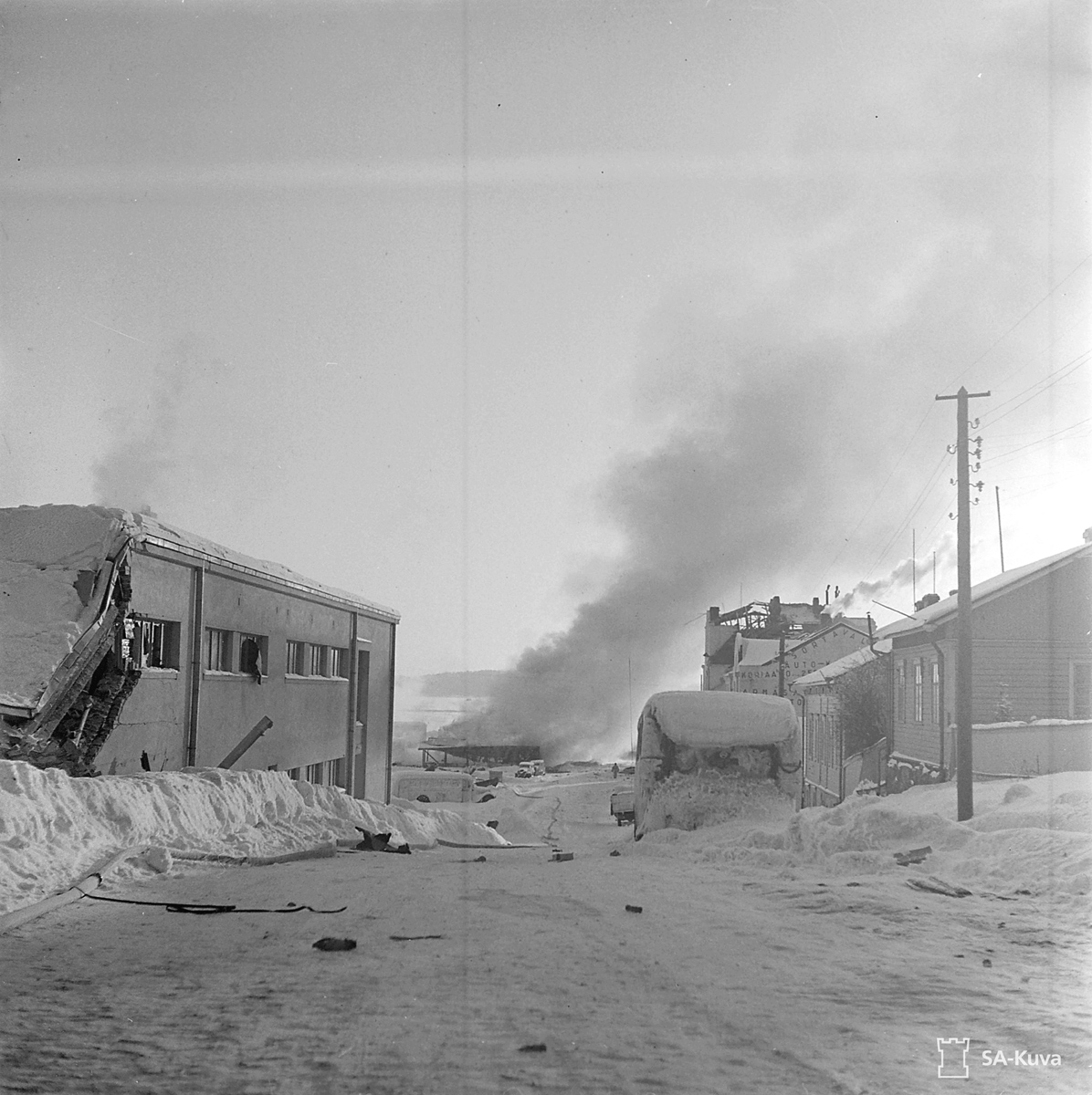 3. helmikuuta 1940. Sortavala pommituksen jälkeen