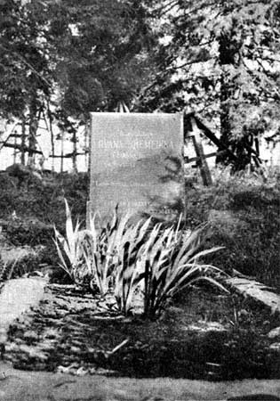 1930's. Muuanto. The rune singer Iivana Shemeikka grave