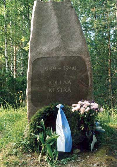 1990-luvun. Kollaa. Muistopatsas Kollaa Kestää. 1939-1940