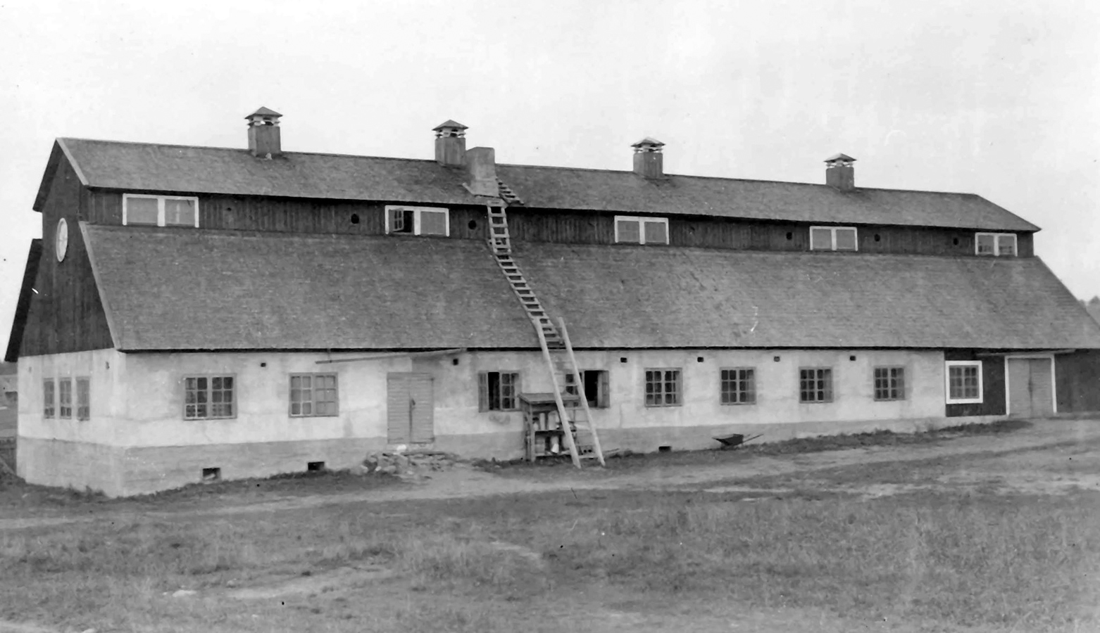 1936. Leppäsyrjä. Agricultural school's cowhouse
