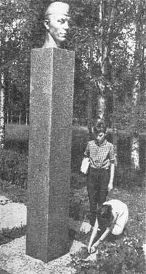 1970's. Monument to Petr Tikiläinen
