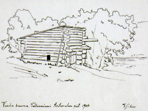 1904. Vanha sauna, Telkinniemi, Sortavalan pitäjä