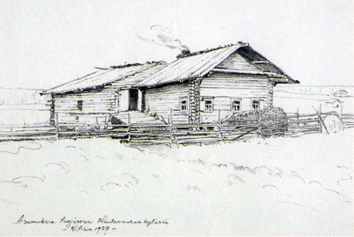 1927 год. Суоярви. Жилой дом в деревне Хаутаваара