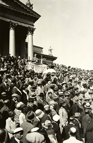 July 7, 1930. On the steps of the Cathedral