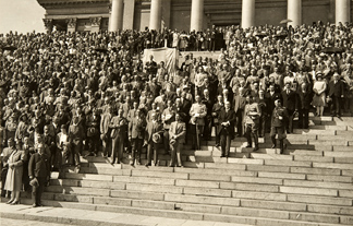 July 7, 1930. On the steps of the Cathedral