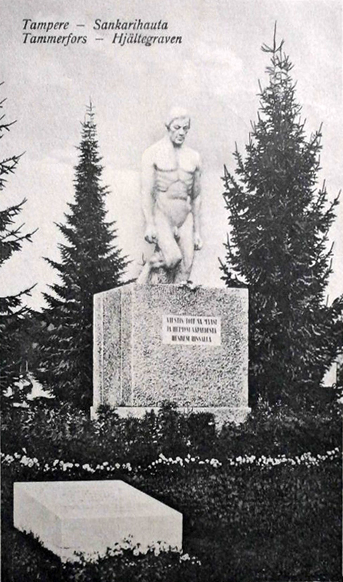 Mid 1920's. Monument to the Fallen Whites and memorial stone to the Kinship Warriors