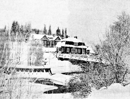 January 1938. The Postal bridge, the post house, suojeluskunta building and the Doctor's Hill