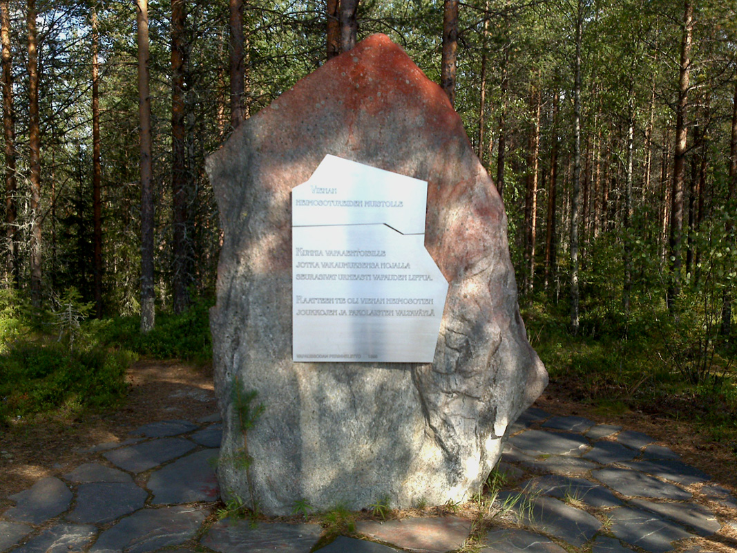 August 10, 2009. Monument to the warrior-liberators and the refugees from the White Sea Karelia
